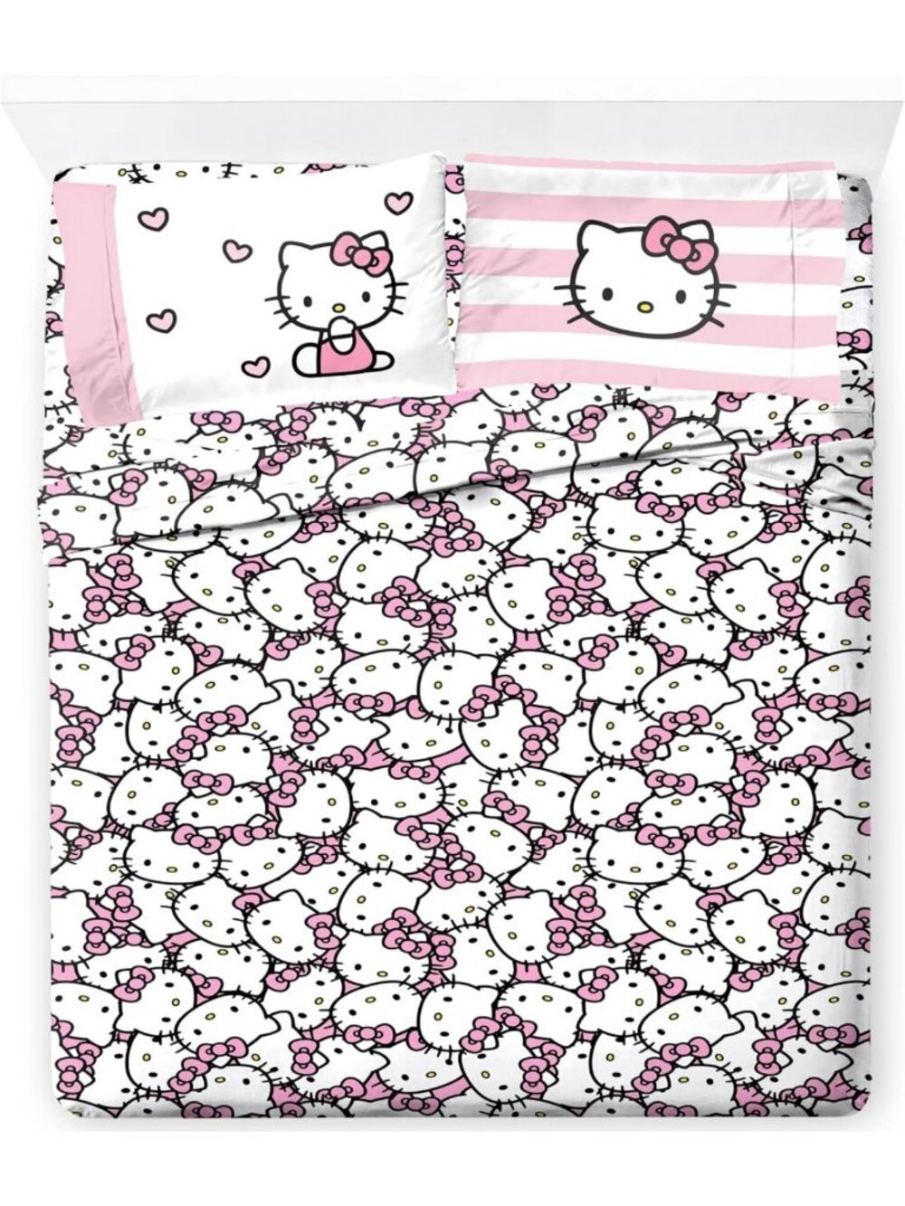 Ultra-Soft Hello Kitty King Sheet Set - Fitted, Flat & Pillowcase - 4 Piece